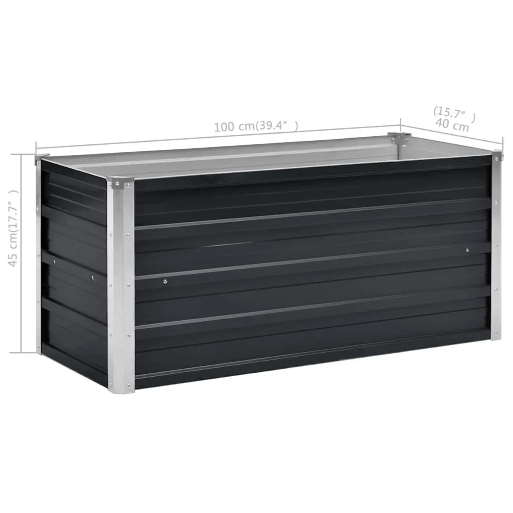 Anthracite Galvanised Steel Raised Garden Bed