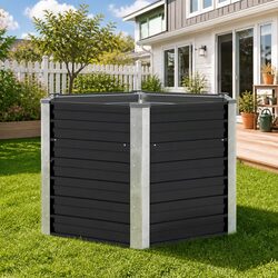 Sturdy Anthracite Garden Raised Bed Planter Box 129x129x77cm
