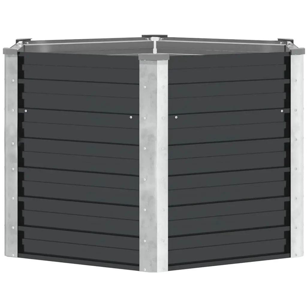 Raised Bed Planter Box Galvanised Steel Anthracite 129cm x 129cm x 77cm Outdoor
