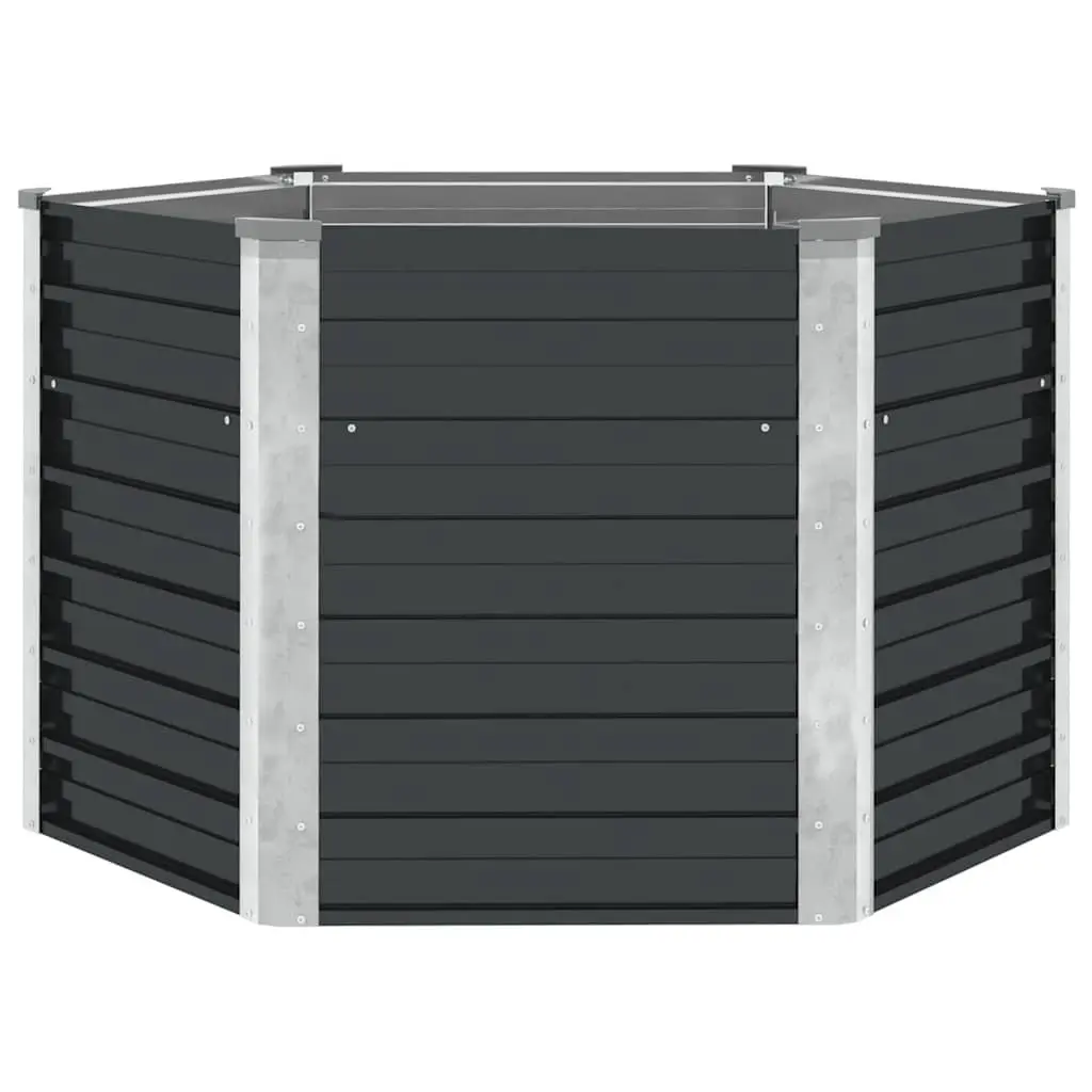 Raised Bed Planter Box Galvanised Steel Anthracite 129cm x 129cm x 77cm Outdoor