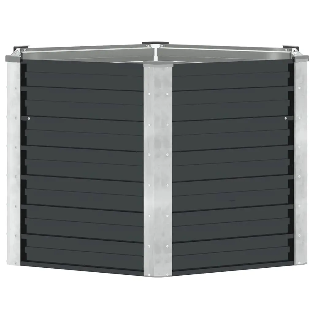 Raised Bed Planter Box Galvanised Steel Anthracite 129cm x 129cm x 77cm Outdoor