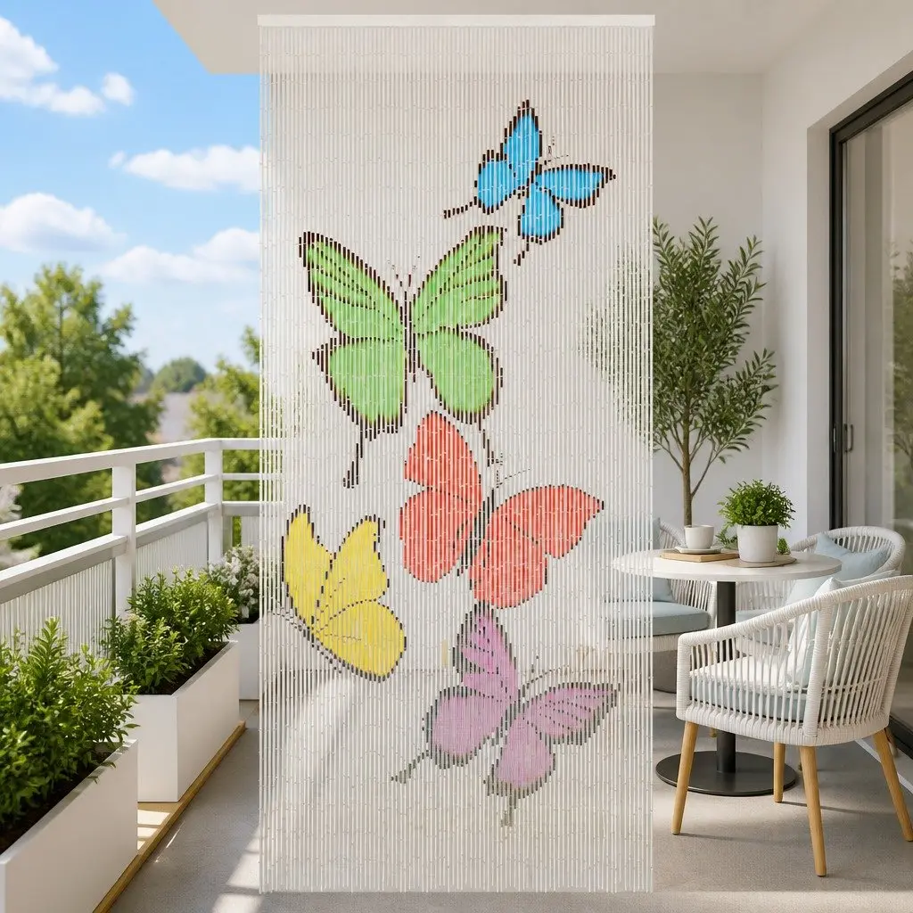 Bamboo Insect Door Curtain Multicolour 90x200 cm