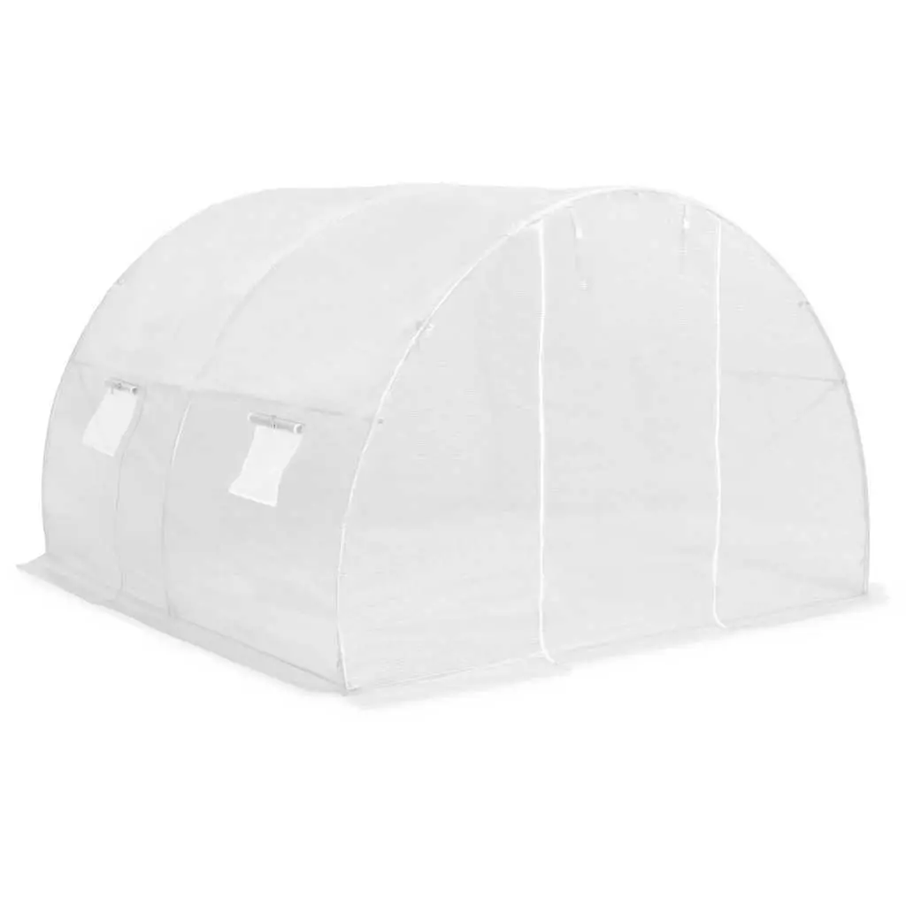 Greenhouse 9m² 300x300x200cm White PE Mesh Ventilation Windows Door Garden