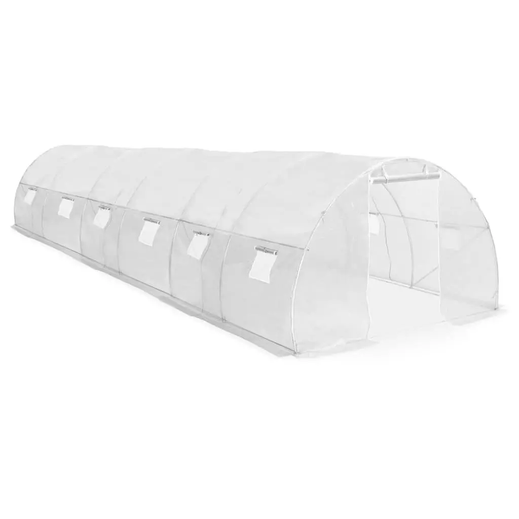 Greenhouse PE Mesh Fabric 900x300x200 cm White Galvanised Steel Frame