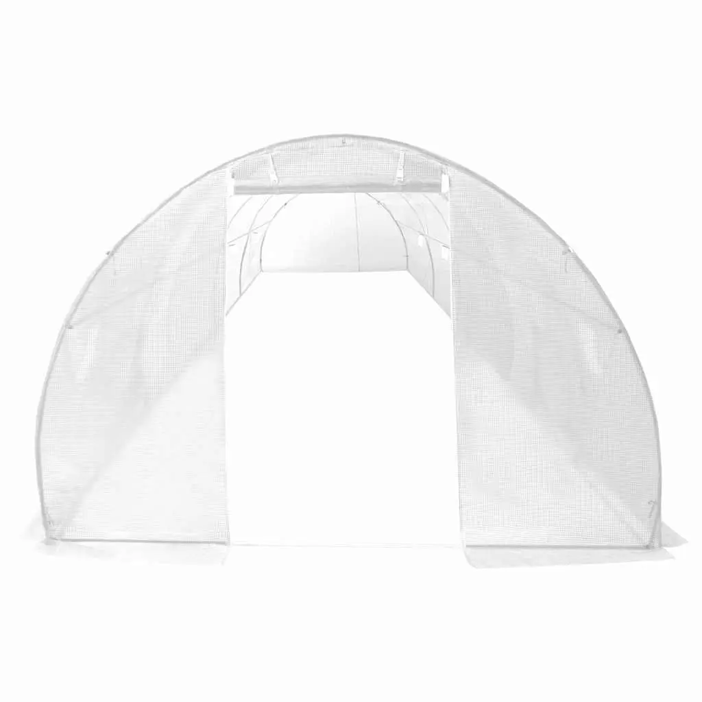 Greenhouse PE Mesh Fabric 900x300x200 cm White Galvanised Steel Frame