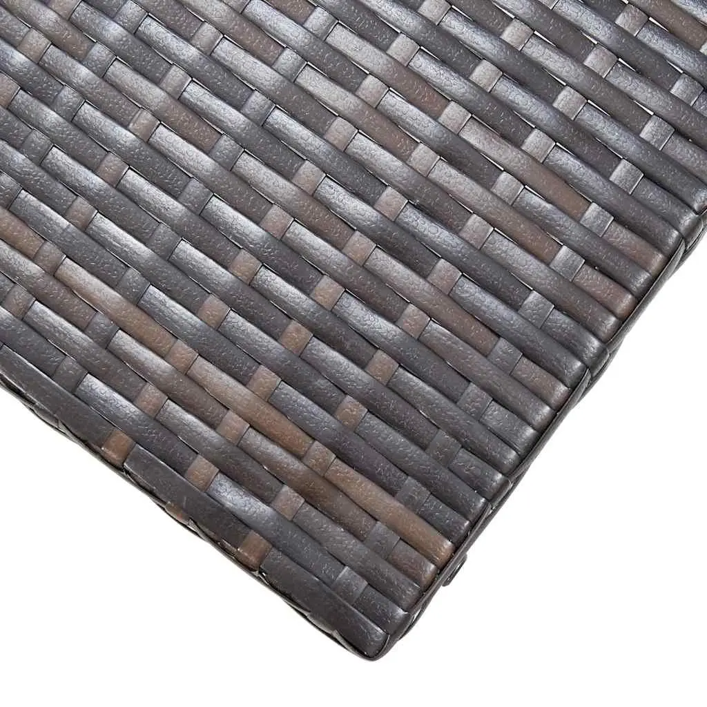 Brown Poly Rattan Folding Stool for Outdoor Use