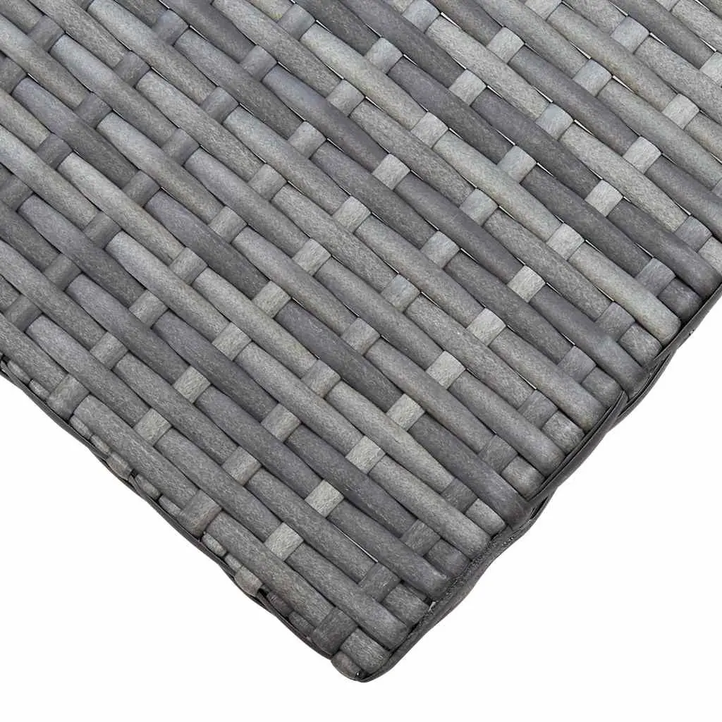 Portable Grey Rattan Folding Stool for Outdoor Use