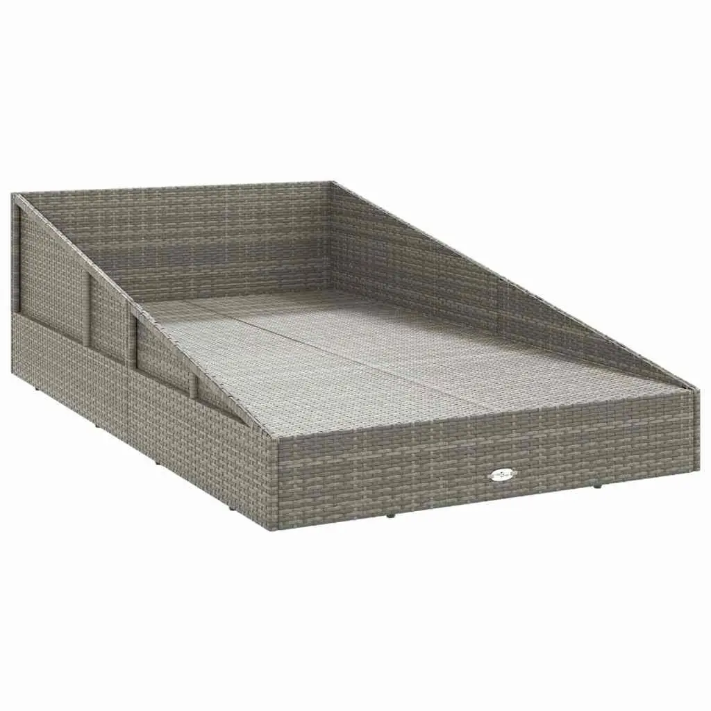 Outdoor Daybed PE Rattan 110x200cm Grey 2-Person Patio Furniture