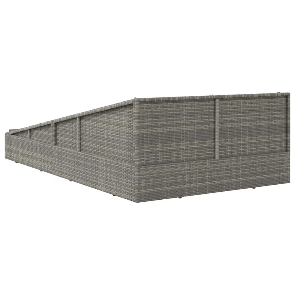 Outdoor Daybed PE Rattan 110x200cm Grey 2-Person Patio Furniture