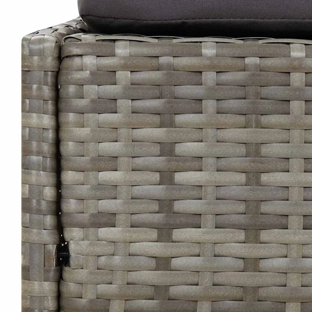 Outdoor Daybed PE Rattan 110x200cm Grey 2-Person Patio Furniture