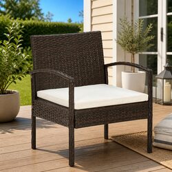 Durable Outdoor Garden Chair with Padded Cushion