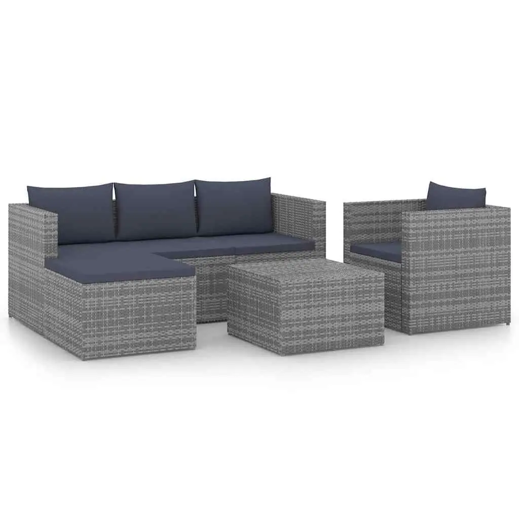 4 Piece Poly Rattan Garden Lounge Set
