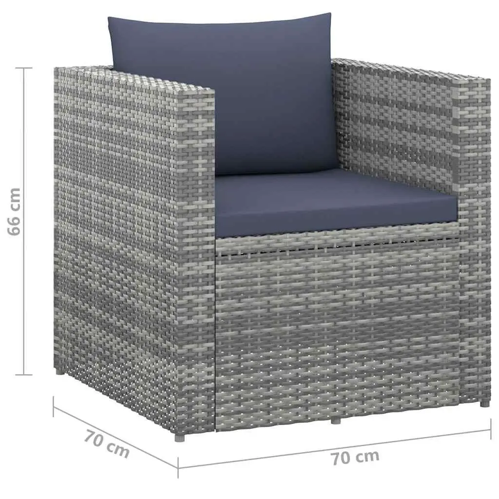4 Piece Poly Rattan Garden Lounge Set