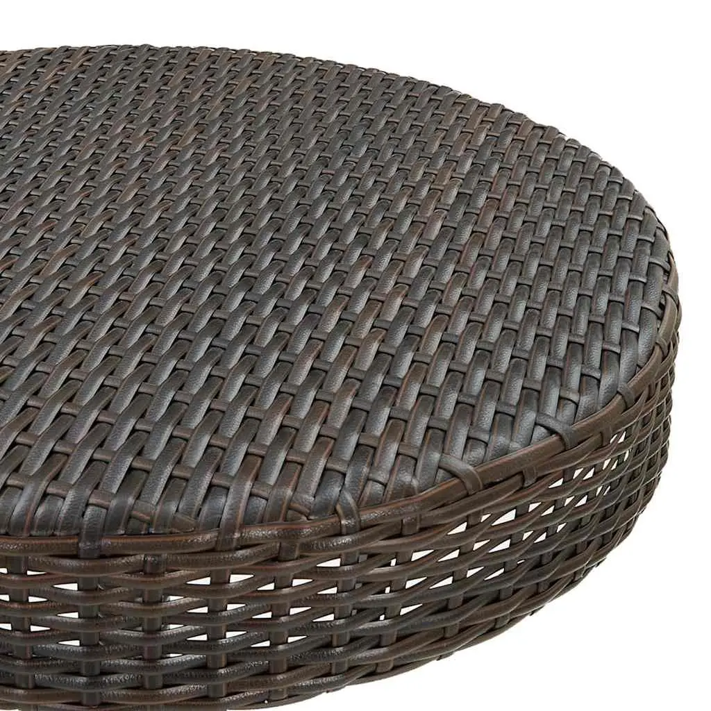 Brown Poly Rattan Garden Table for Outdoor Dining