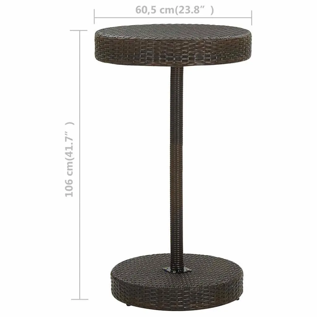 Brown Poly Rattan Garden Table for Outdoor Dining