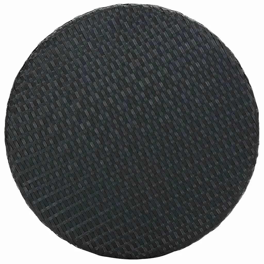 Black Outdoor Dining Table in PE Rattan