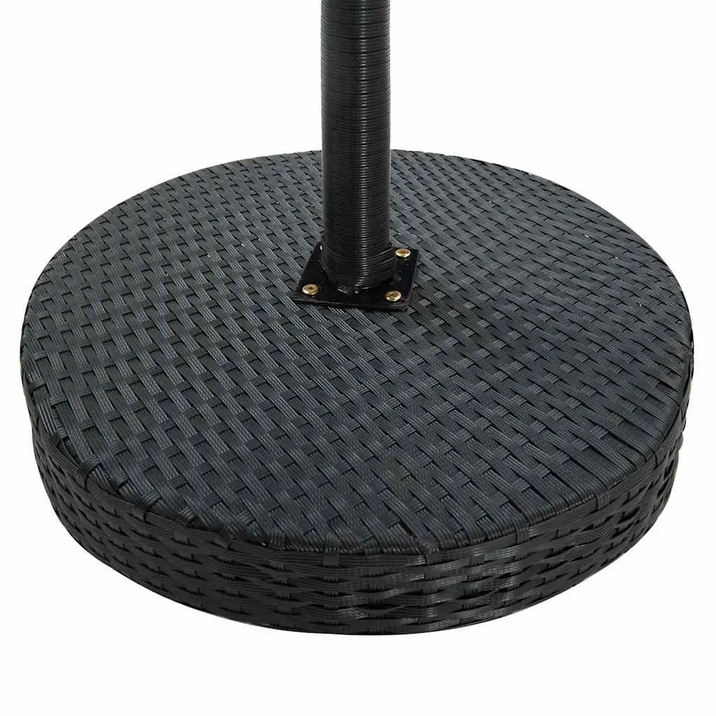 Black Outdoor Dining Table in PE Rattan