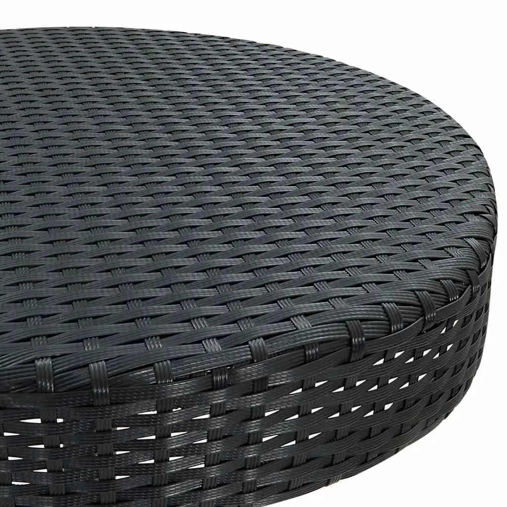 Black Outdoor Dining Table in PE Rattan