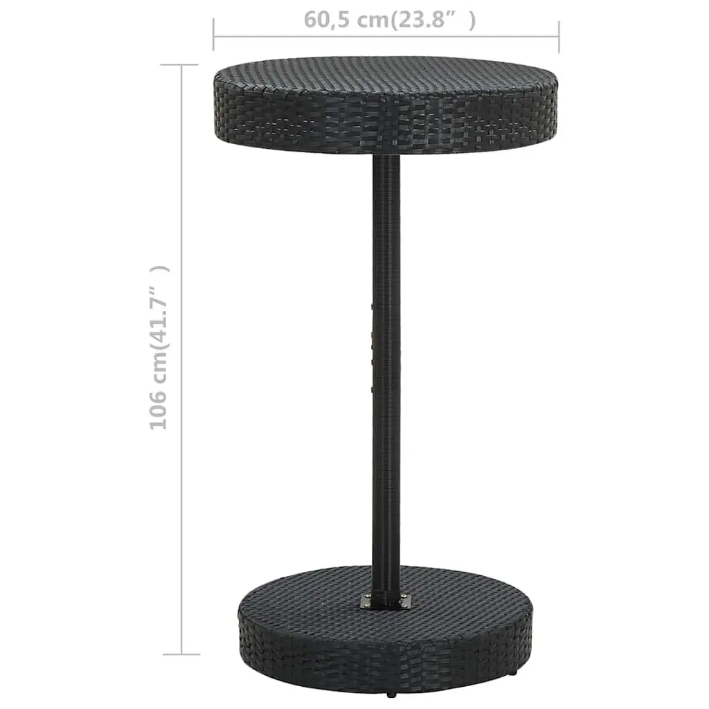 Black Outdoor Dining Table in PE Rattan