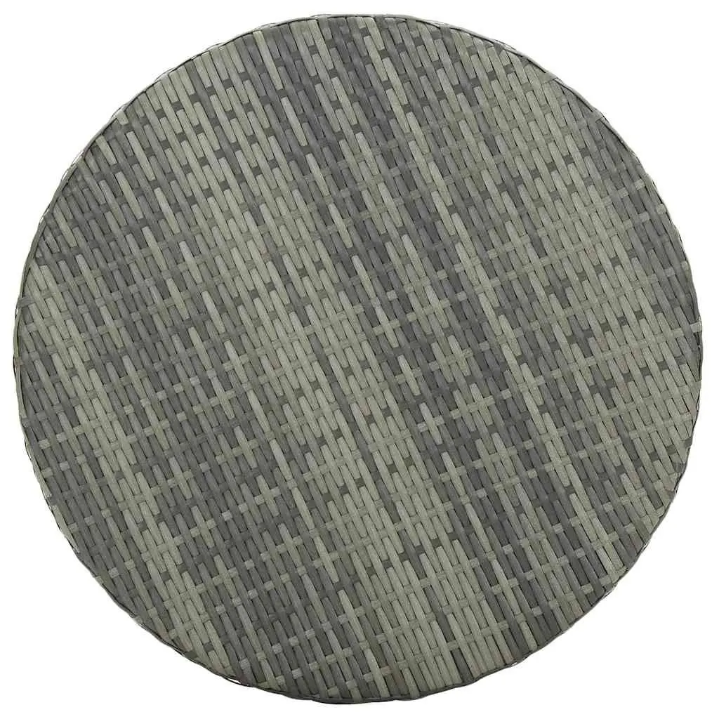 Outdoor Garden Table Poly Rattan Round Grey Steel Frame 60.5 x 106 cm