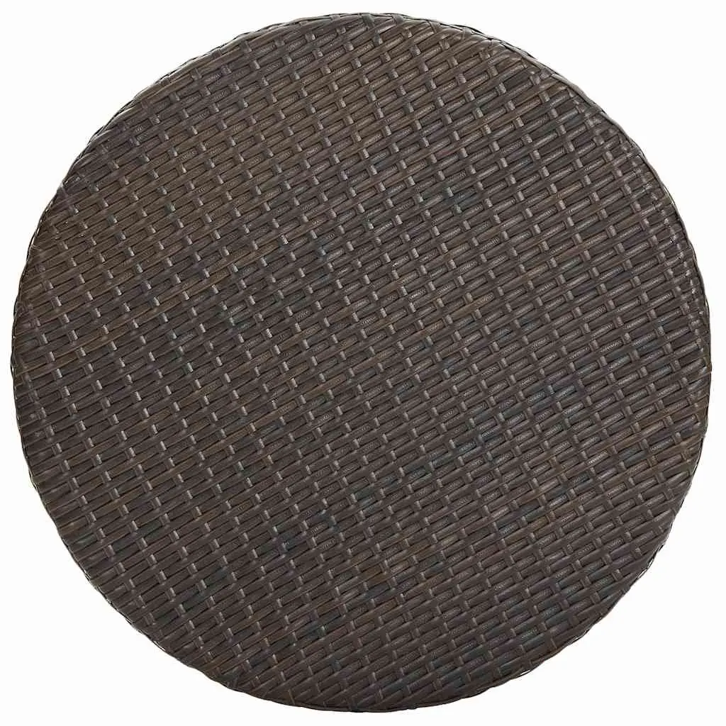 Round Patio Table with Durable Poly Rattan and Steel Frame