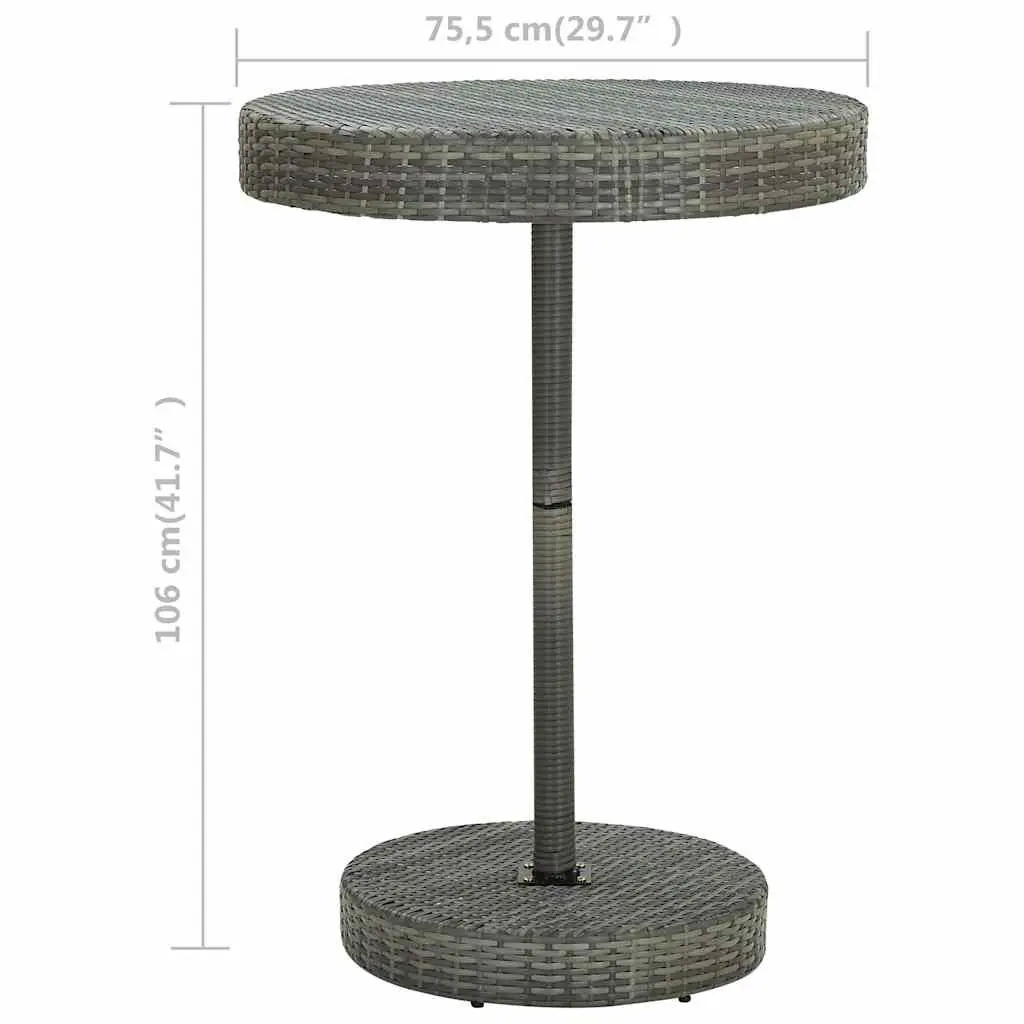 Grey Poly Rattan Round Dining Table