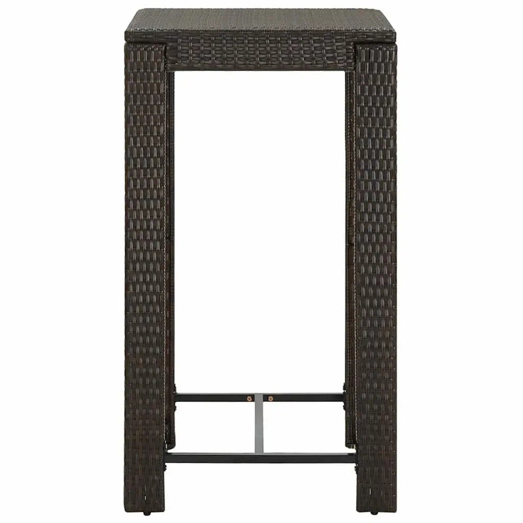 Brown Outdoor Bar Table with Durable Steel Frame 60.5cm