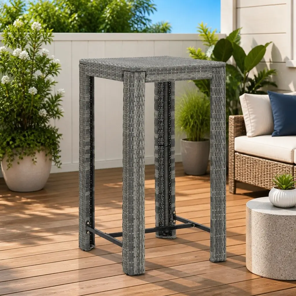 Grey Outdoor Bar Table 60.5x60.5x110.5 cm