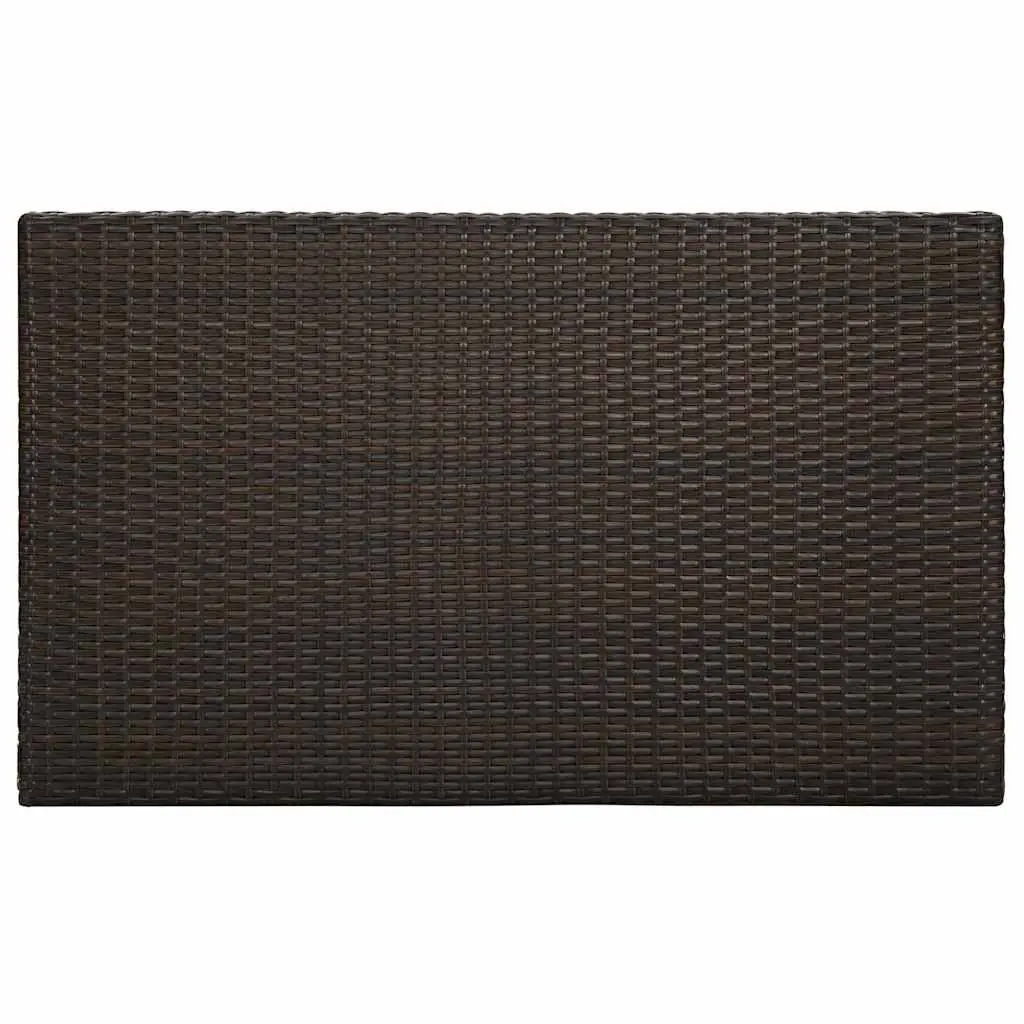 Bar Table Powder-coated Steel PE Rattan Brown 100L x 60.5W x 110.5H cm