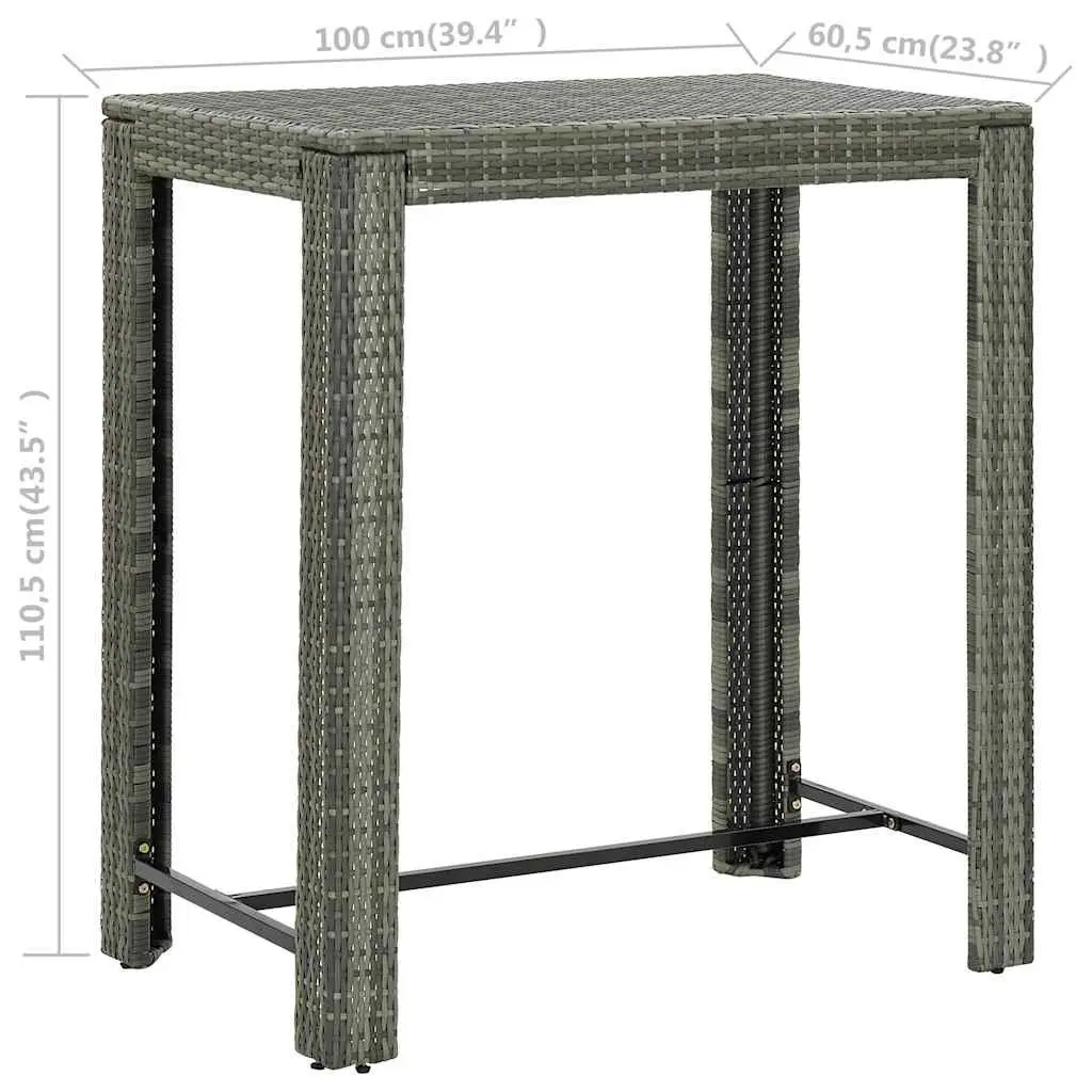 High Top Grey Bar Table for Outdoor Spaces