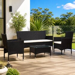 Durable 4 Piece Garden Lounge Set with Cushions