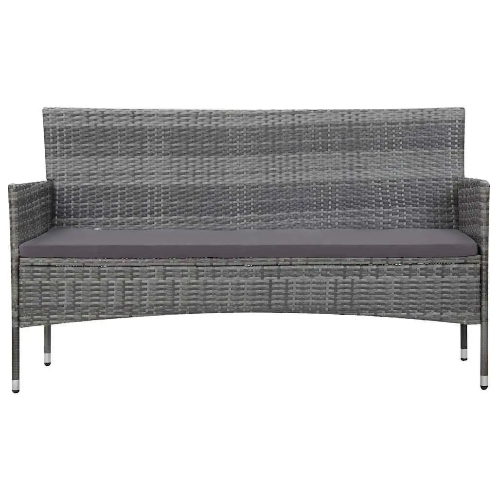 4-Piece Poly Rattan Garden Lounge Set
