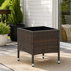 Stylish Brown Rattan Garden Table for Outdoor Spaces