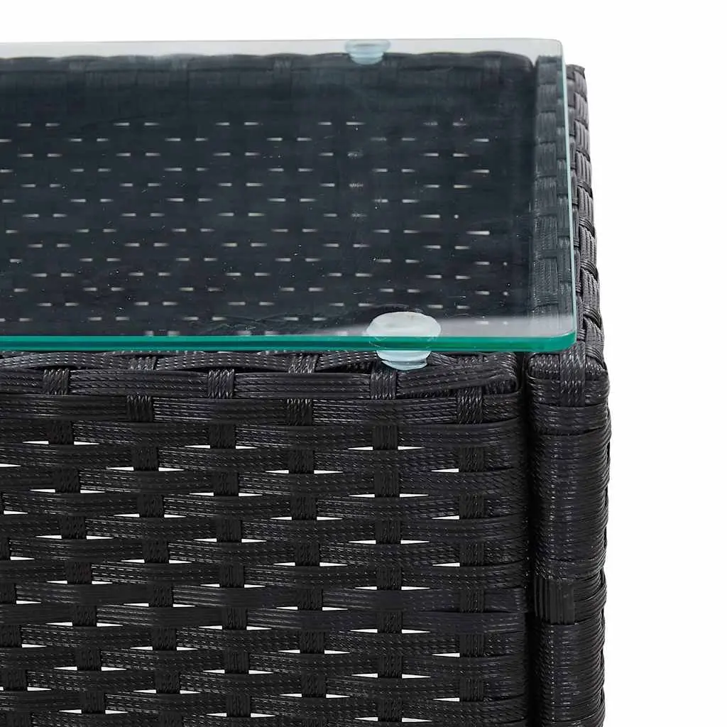 Outdoor Coffee Table Black Rattan Garden Furniture Side End Couch Table Easy