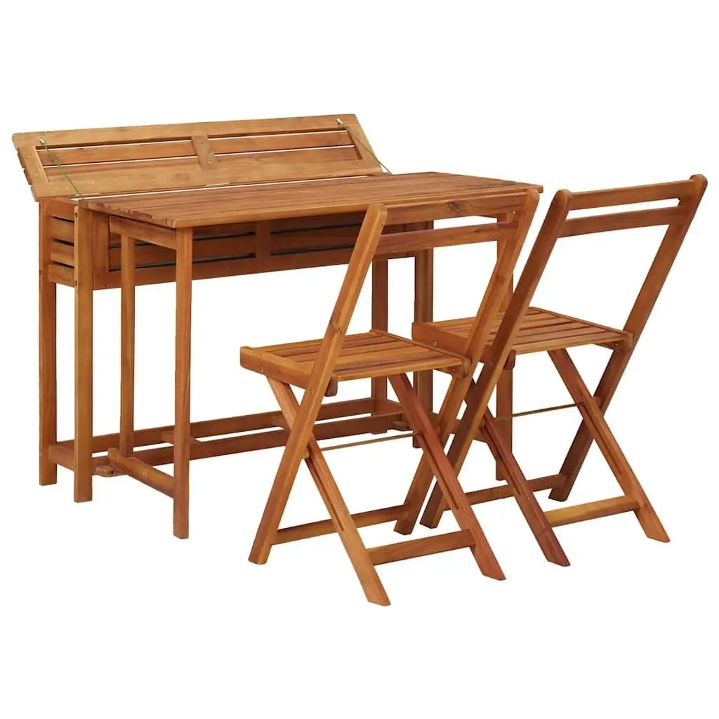 Garden Planter Table with 2 Folding Bistro Chairs