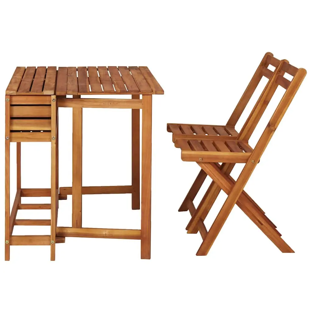 Garden Planter Table with 2 Folding Bistro Chairs