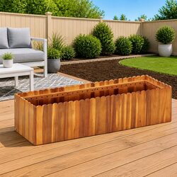 High-Quality Solid Wood Garden Raised Bed 100x30x25 cm