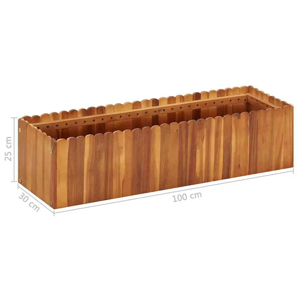 Garden Raised Bed Planter Solid Wood 100x30x25 cm Brown