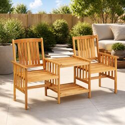 Outdoor Patio Bistro Set with 2 Chairs and Tea Table