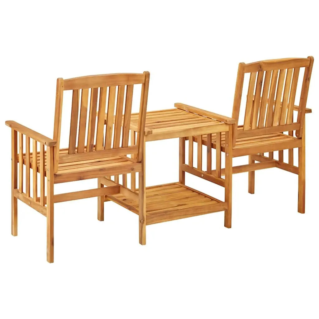Outdoor Patio Bistro Set with 2 Chairs and Tea Table