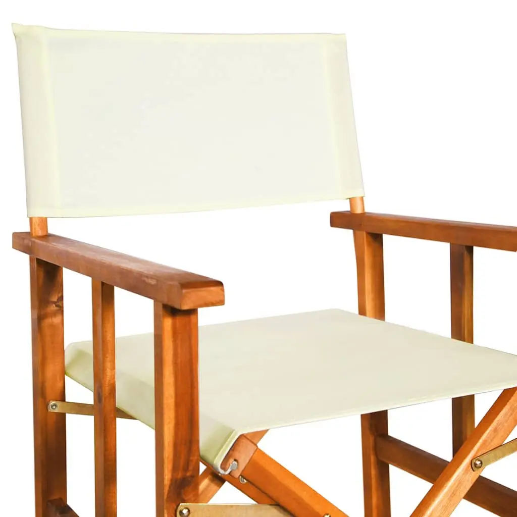 Folding Director's Chairs Solid Acacia Wood Brown 2 Piece