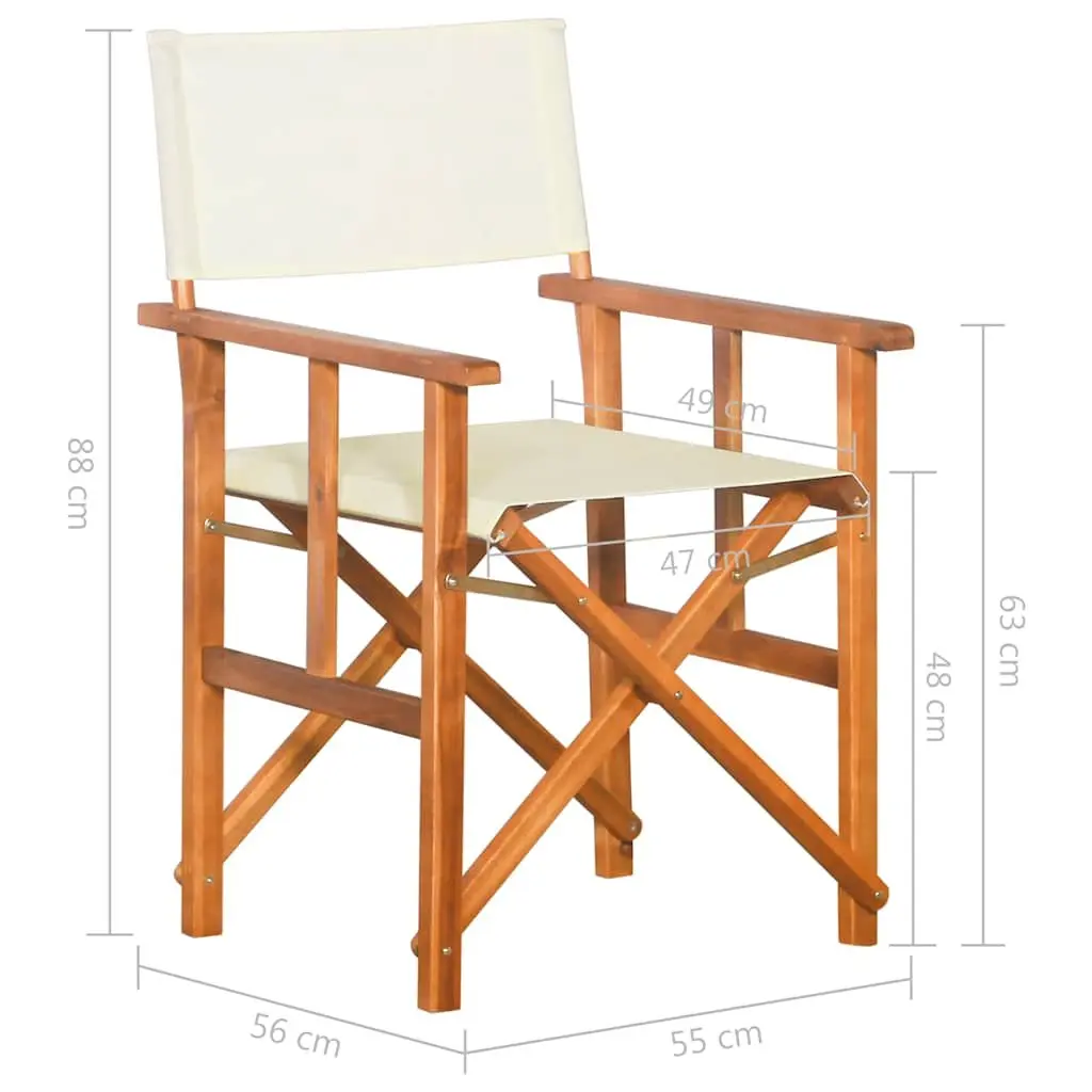 Folding Director's Chairs Solid Acacia Wood Brown 2 Piece