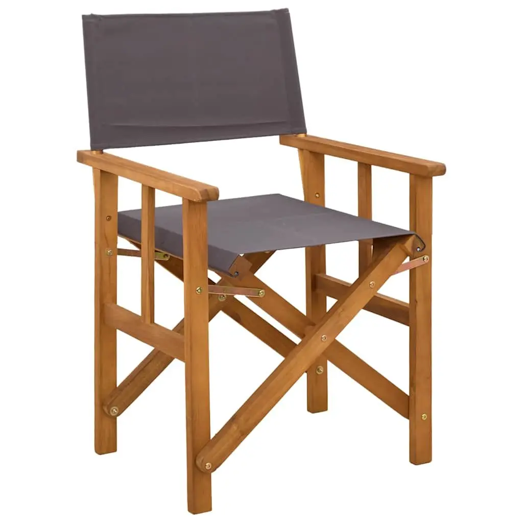 Folding Director's Chairs 2 Pack in Durable Brown Wood