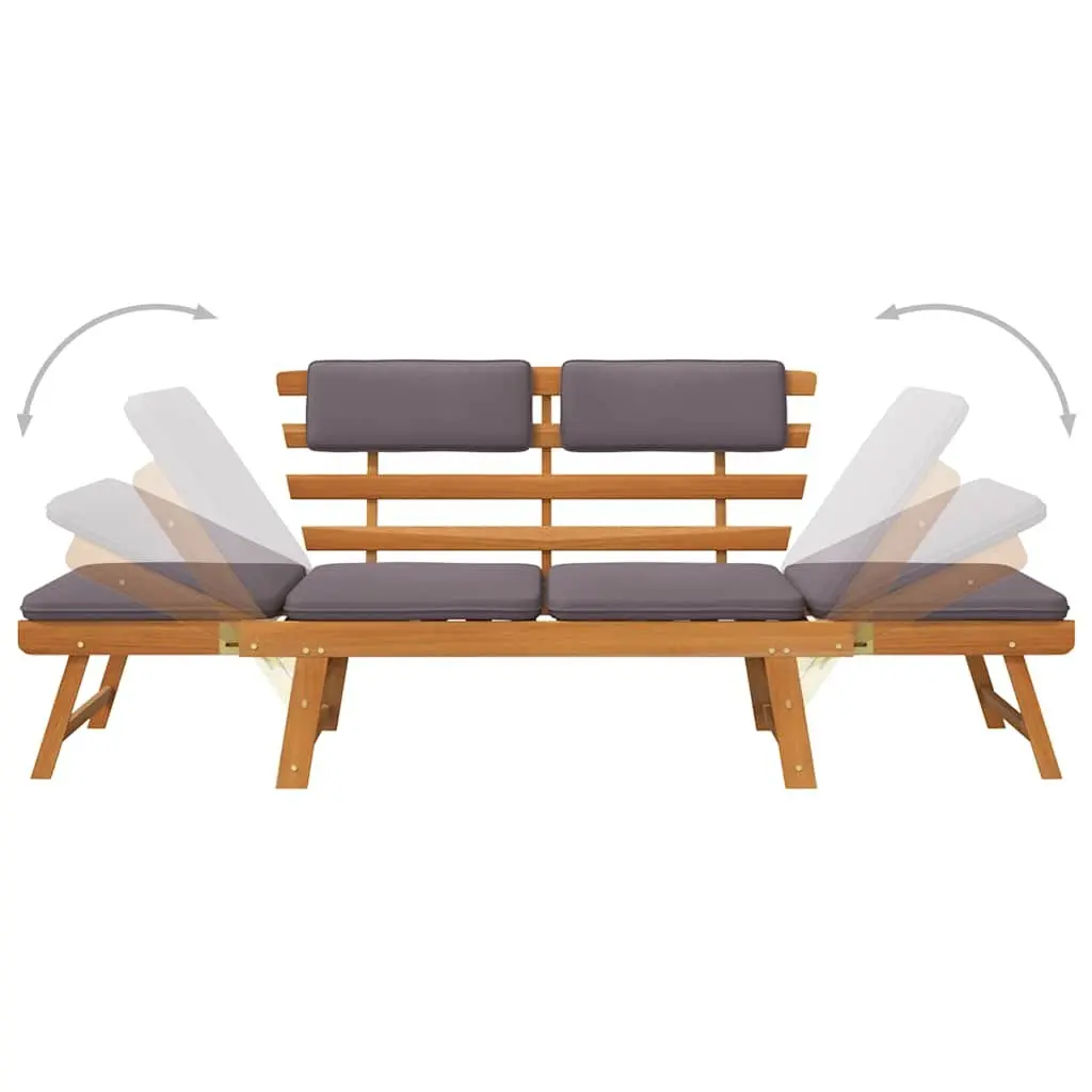 190cm Convertible Garden Daybed Bench with Cushions