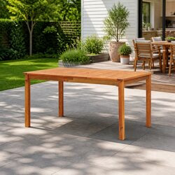 Sturdy Brown Wood Outdoor Dining Table for Entertaining