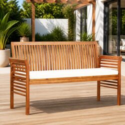 Sturdy 3-Seater Outdoor Garden Bench 150cm in Brown