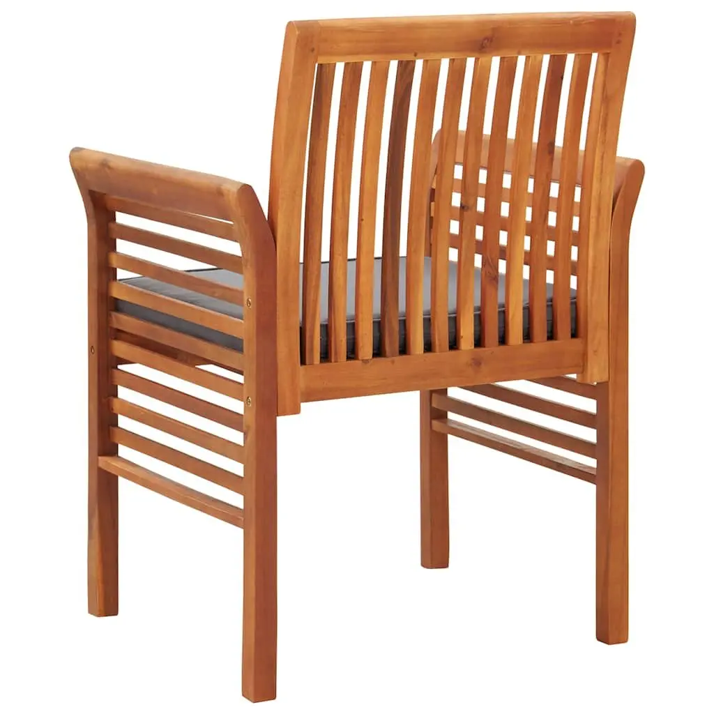 Outdoor Dining Chairs Acacia Wood Frame Brown 2 Piece