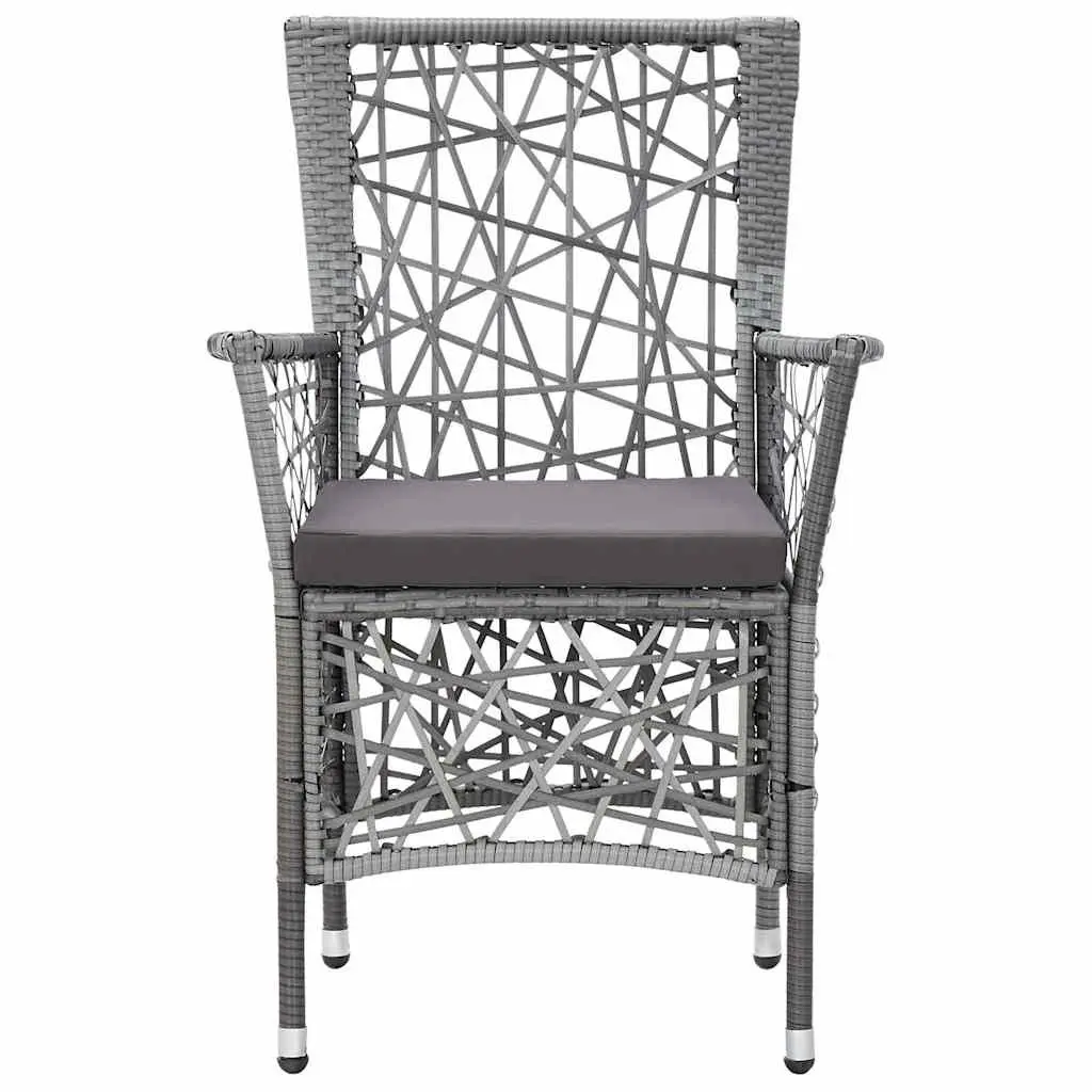 9 Piece Outdoor Dining Set Grey PE Rattan Garden Furniture Table Chairs