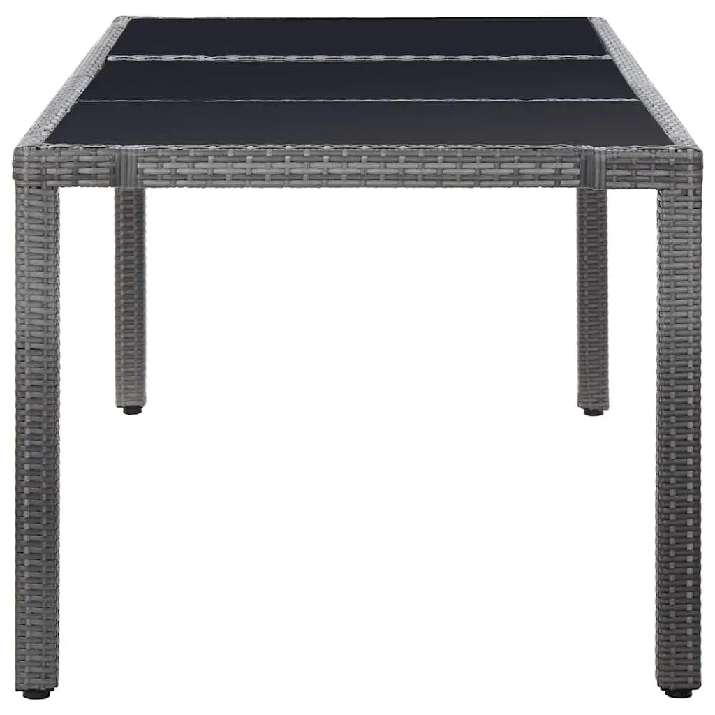 9 Piece Outdoor Dining Set Grey PE Rattan Garden Furniture Table Chairs