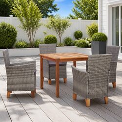 5-Piece Outdoor Dining Set with Acacia Wood Table